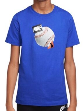 Nike Blue Baseball Graphic Tee Youth medium AT Shirt